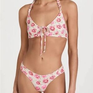 Love Shack Fancy Rose Bikini Set Sz M